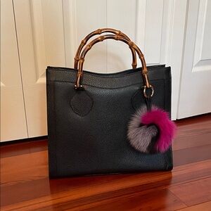 Gucci authentic Black Handbag with Bamboo Handles